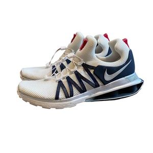 Nike Shox Gravity White Obsidian Navy and Red Men’s Sneakers Athletic Shoes